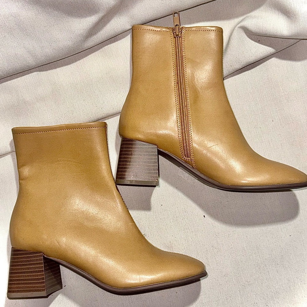 Delicious Tan Ankle Booties